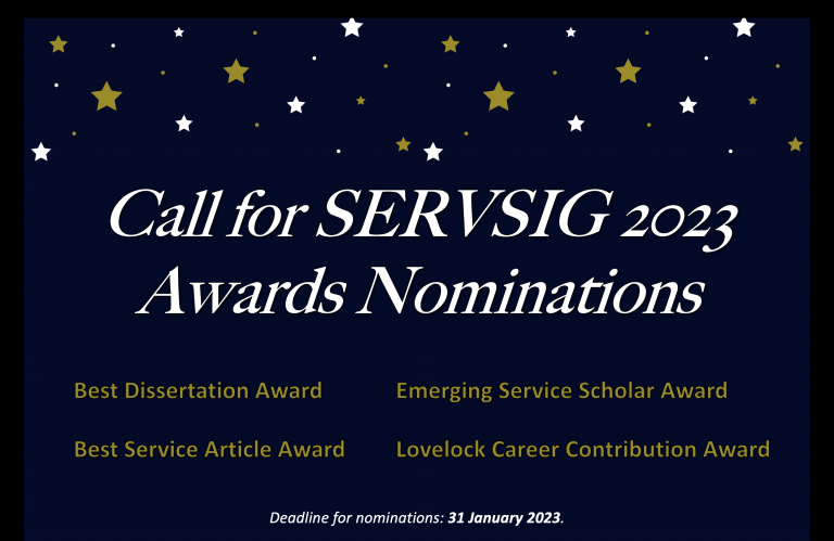 Call for nominations for the 2023 SERVSIG Awards – SERVSIG